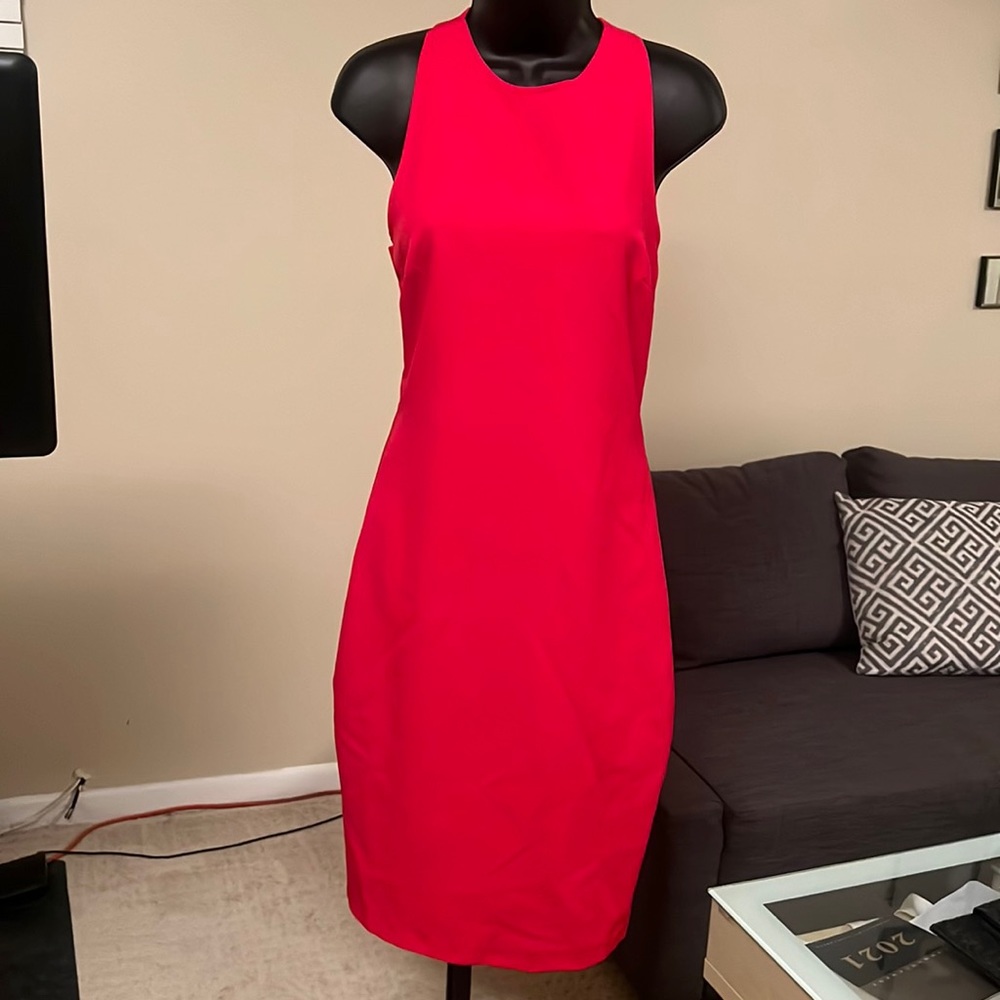 Red Zara Midi Cocktail Dress